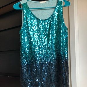 Blue Sequin tank top